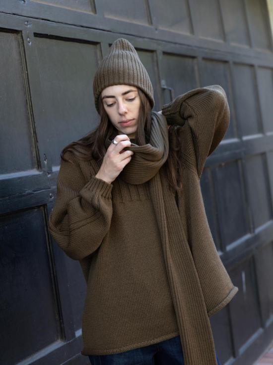  울 하이드 비니 스키니 리브 햇 - WOL HIDE