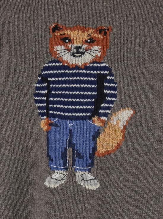 25FW 메종키츠네 드레스드 폭스 인타르시아 울 스웨터 PM00806KH0002H170 Grey - MAISON KITSUNE