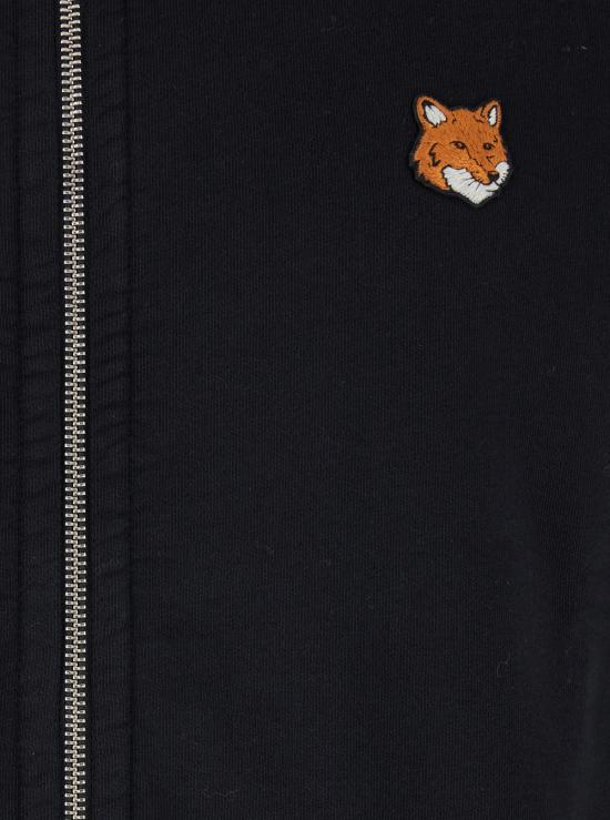 25FW 메종키츠네 폭스 헤드 지퍼 레귤러 스웨트셔츠 PM02134KM0340P199 Black - MAISON KITSUNE