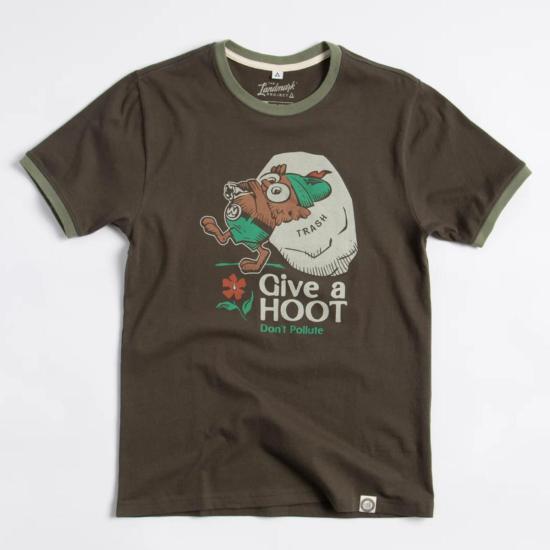  더 랜드마크 프로젝트 반팔 티셔츠 랜드마크 프로젝트 Give A Hoot Don't Pollute 반팔 링거 티셔츠