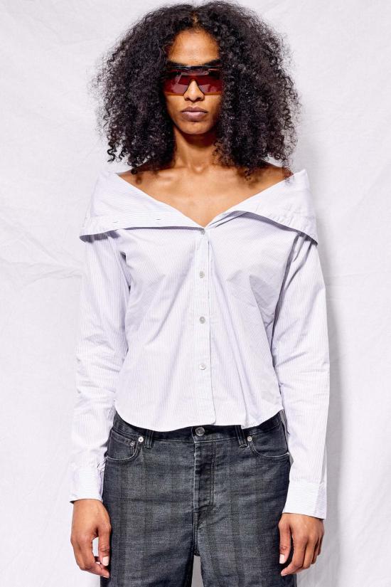  아워레가시 블라우스 아워 레거시 다이너 핀스트라이프 슈퍼 팝린 가오나시 셔츠