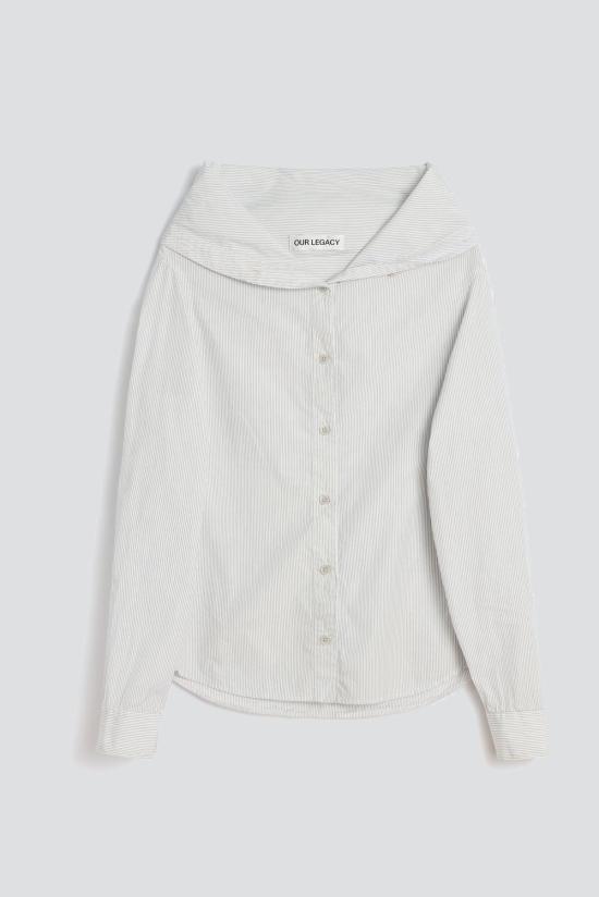  아워레가시 블라우스 아워 레거시 다이너 핀스트라이프 슈퍼 팝린 가오나시 셔츠 - OUR LEGACY