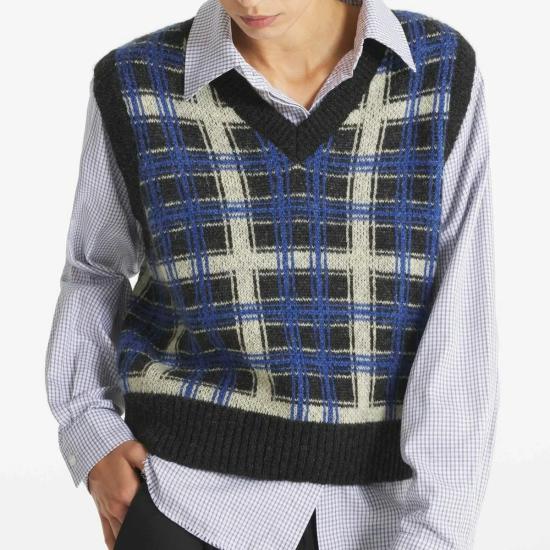  LE 베스트 르 몽 생 미셸 사로 체크 스웨터