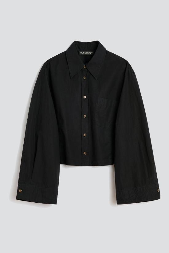  아워레가시 긴팔 셔츠 아워 레거시 염색 블랙 덴스 팝린 벌룬 셔츠 - OUR LEGACY