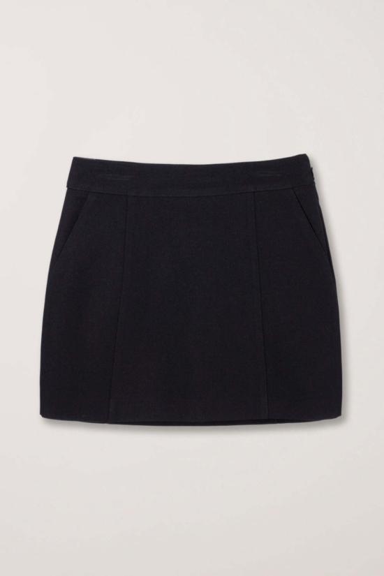  던스트 숏 스커트 우븐 미니 스커트 블랙