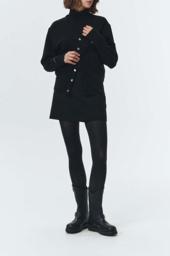  던스트 숏 스커트 우븐 미니 스커트 블랙 - DUNST