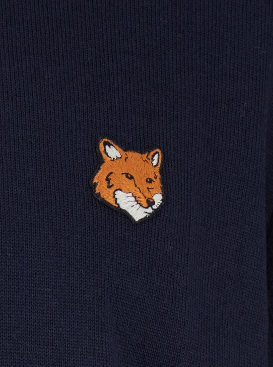 25FW 메종키츠네 폭스 헤드 메리노 레귤러 스웨터 PM00801KT11810413 Blu - MAISON KITSUNE