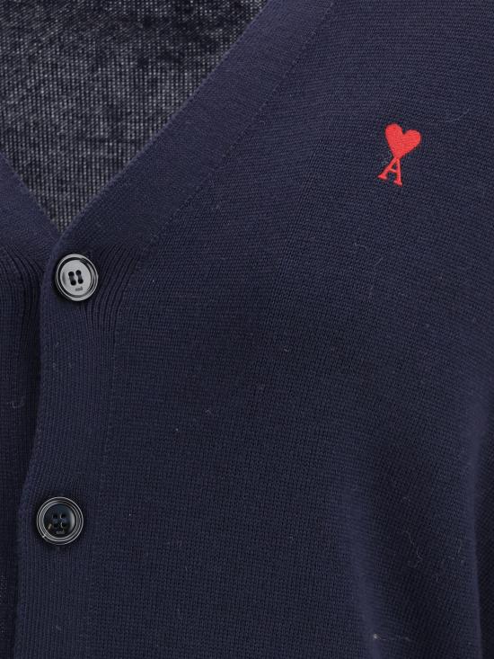 26SS 아미 ADC 울 V넥 가디건 HKC361001 414 BLUE - AMI