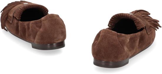 25FW 토리버치 Ballet 프린지 스웨이드 로퍼 176837 200 BROWN - TORY BURCH