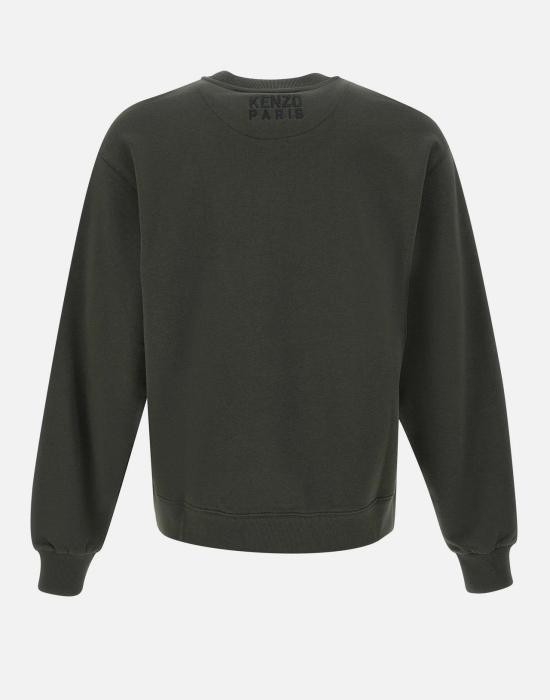 25FW 겐조 해피 타이거 자수 코튼 스웨트셔츠 FF55SW2624MF 51 DARK KHAKI - KENZO