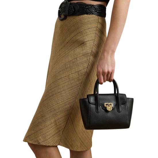 25FW 랄프 로렌 태너 페블 레더 스몰 사첼 토트백 431969349002 BLACK - RALPH LAUREN