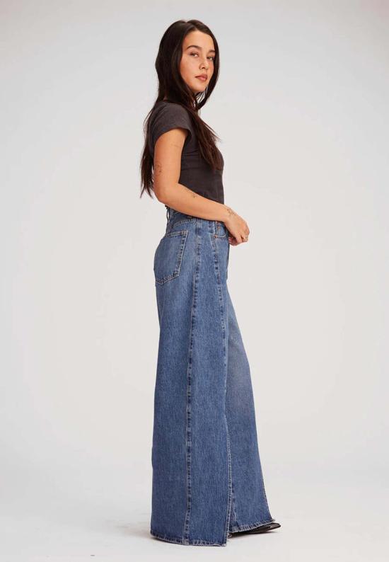  에티카 데님 팬츠 ética Hanna Split Leg Barrel Jeans Gold Rush - ETICA