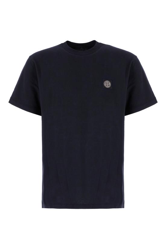 26FW 스톤 아일랜드 60/2 컴퍼스 패치 코튼 저지 슬림 핏 티셔츠 S152100027S0013 V0020 NAVY BLUE