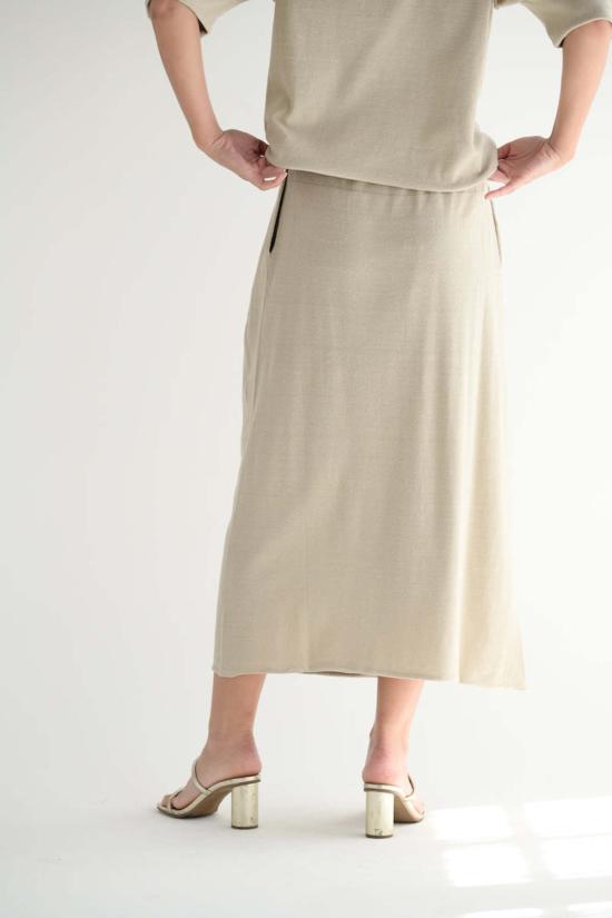  보부틱 미디 스커트 스커트 내추럴 - BOBOUTIC