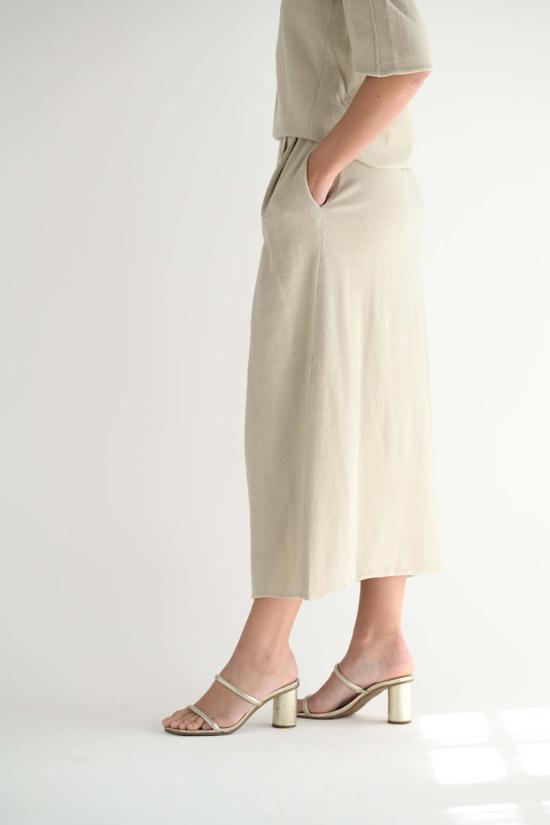  보부틱 미디 스커트 스커트 내추럴 - BOBOUTIC