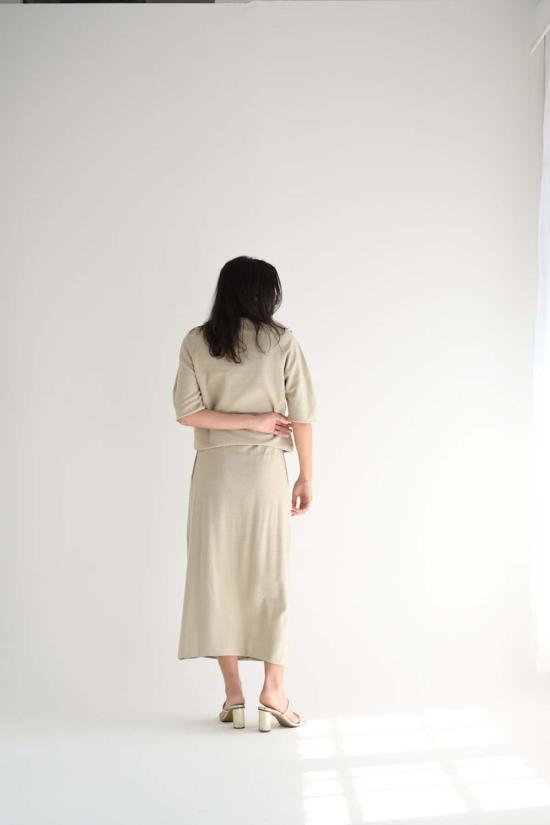  보부틱 미디 스커트 스커트 내추럴 - BOBOUTIC