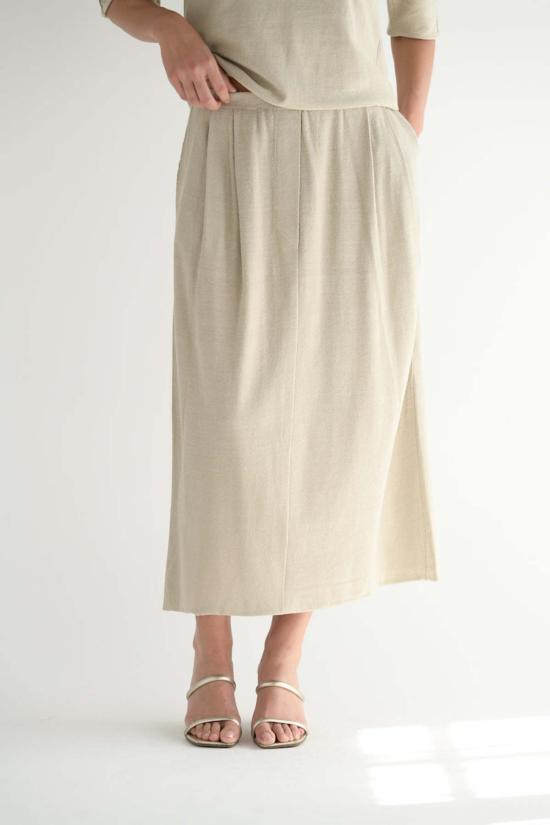  보부틱 미디 스커트 스커트 내추럴 - BOBOUTIC