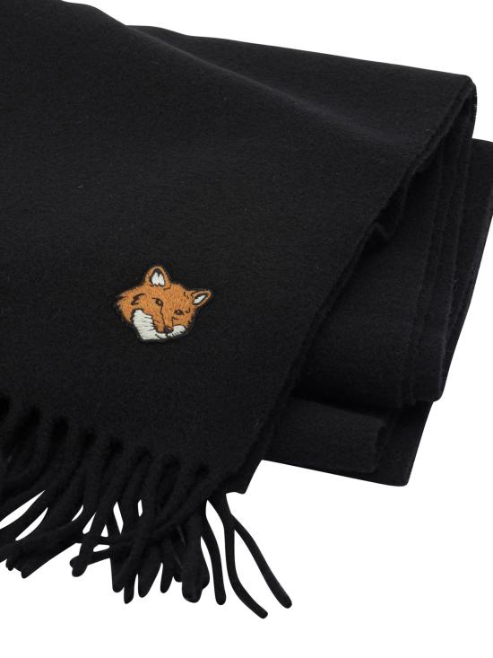 25FW 메종키츠네 폭스 헤드 스카프 PM06201WB0044P199 Black - MAISON KITSUNE