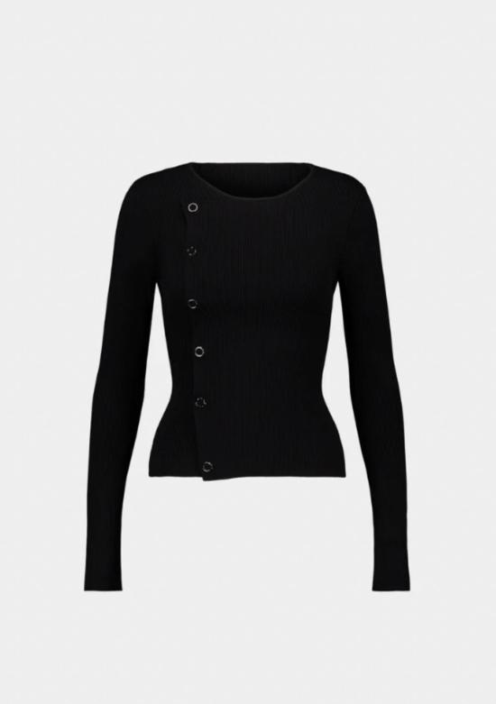  SAEMDI 블라우스 샘디 디컨스트럭티드 리브 탑