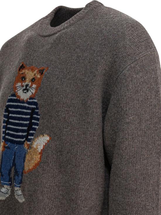 25FW 메종키츠네 드레스드 폭스 인타르시아 울 스웨터 PM00806KH0002H170 Grey - MAISON KITSUNE