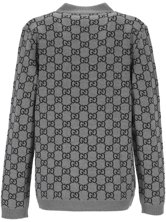 25FW 구찌 리버서블 GG 울 자카드 가디건 798157 XKEJP1045 SMOKE GREY BLACK - GUCCI