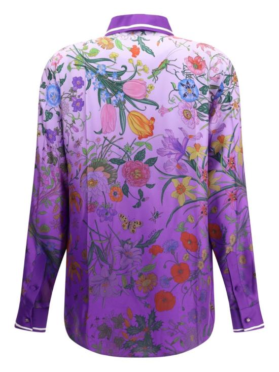 25FW 구찌 프린티드 실크 셔츠 835607 ZATGZ5097 LILAC PURPLE MC - GUCCI