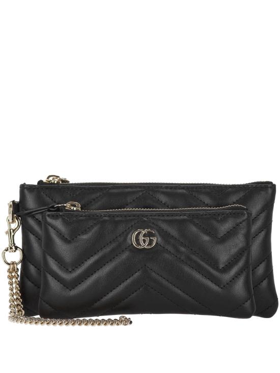 25FW 구찌 GG 마몽 스몰 체인 파우치 837744 AAET81000 Black