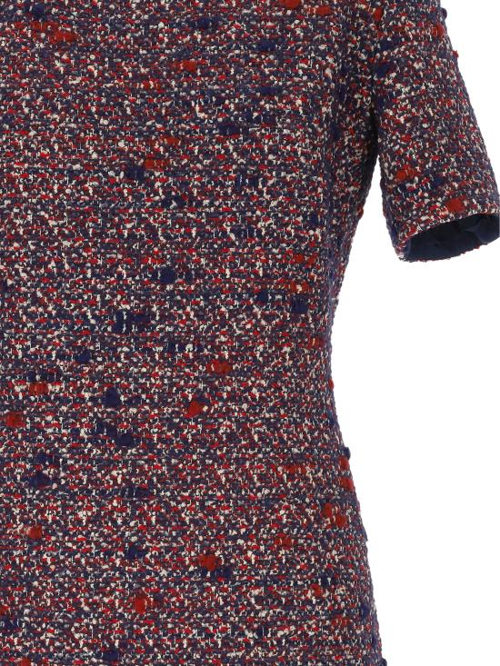 25FW 구찌 울 부클 미니 드레스 841043 ZATNT4956 BLUE RED MC - GUCCI