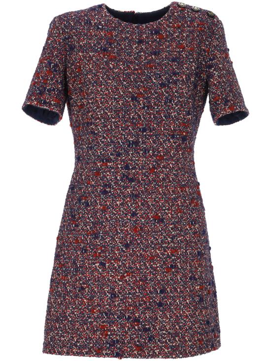 25FW 구찌 울 부클 미니 드레스 841043 ZATNT4956 BLUE RED MC