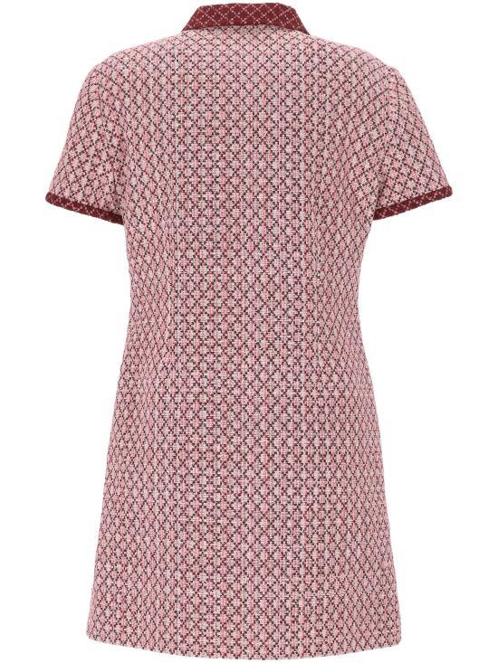 25FW 구찌 다이아몬드 코튼 부클 미니 드레스 826532 ZAS425902 PINK BORDEAUX - GUCCI