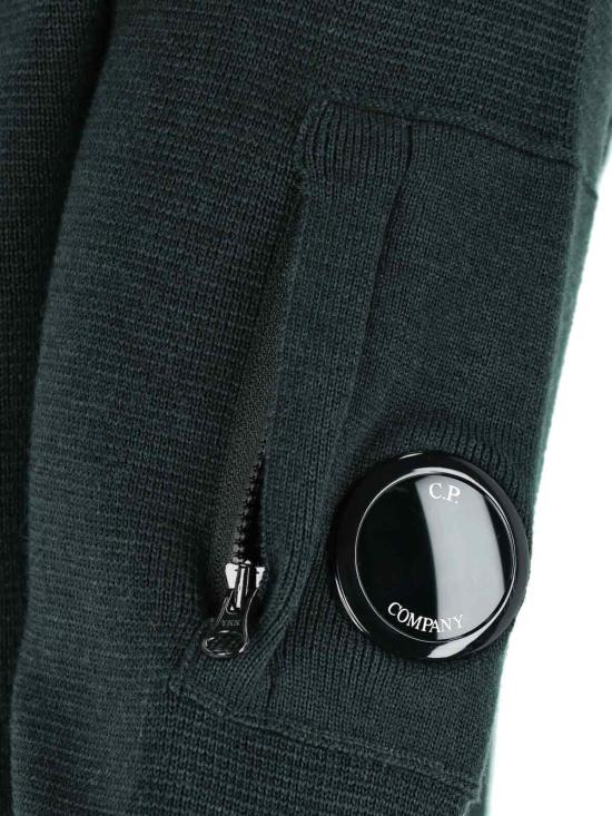 25FW 씨피 컴퍼니 리울 풀 집 렌즈 가디건 제트 19CMKN202A006595A 699 Green - C.P. COMPANY