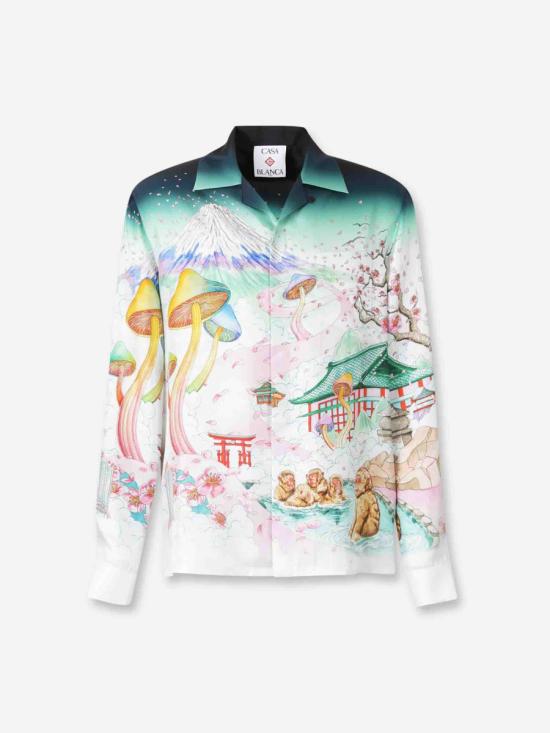 25FW 카사블랑카 긴팔 셔츠 SH 006 3 M SATIN FLOWERS Multicolor