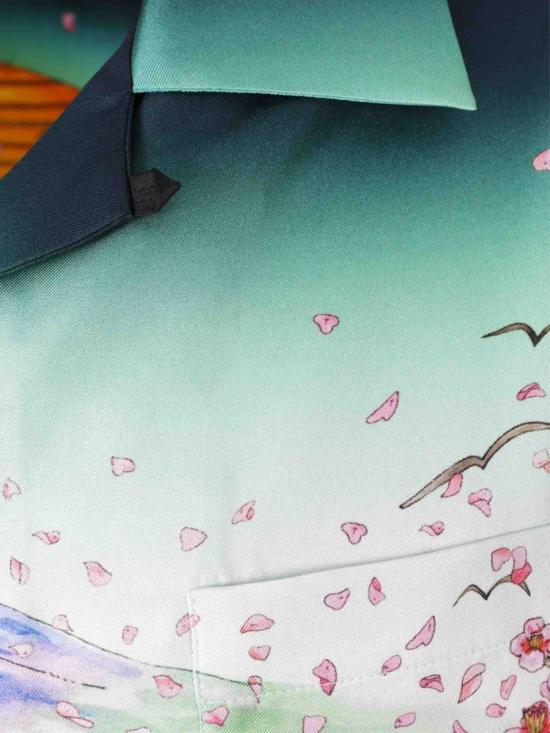 25FW 카사블랑카 긴팔 셔츠 SH 006 3 M SATIN FLOWERS Multicolor - CASABLANCA