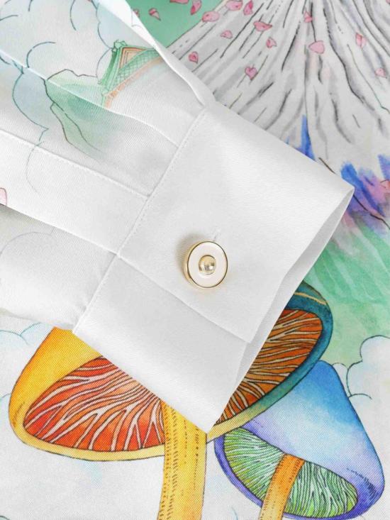 25FW 카사블랑카 긴팔 셔츠 SH 006 3 M SATIN FLOWERS Multicolor - CASABLANCA