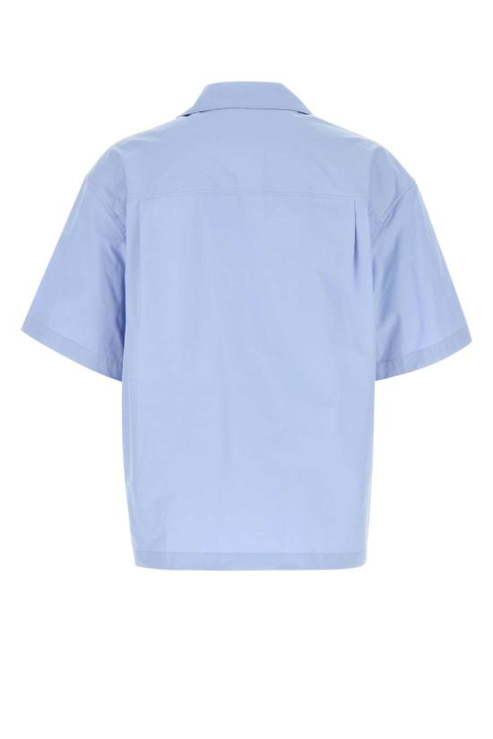 25FW 구찌 GG 포켓 캠프 칼라 코튼 포플린 반팔 셔츠 810604Z7AUX 4850 Light Blue - GUCCI