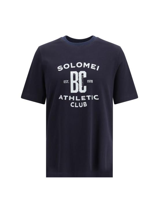 25FW 브루넬로 쿠치넬리 반팔 티셔츠 M0B133386G C4425 BLUE