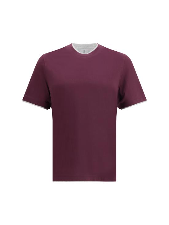 25FW 브루넬로 쿠치넬리 반팔 티셔츠 M0B137427 CTF75 PURPLE