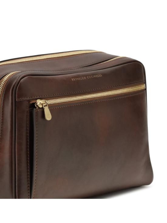 25FW 브루넬로 쿠치넬리 뷰티 케이스 MWCIBU202 C8457 BROWN - BRUNELLO CUCINELLI