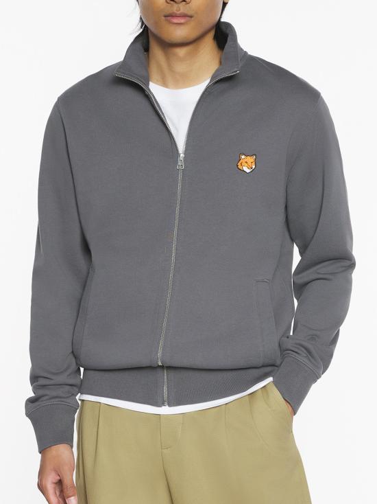 26FW 메종키츠네 폭스 헤드 지퍼 레귤러 스웨트셔츠 PM02134KM0340 P180 CHARCOAL - MAISON KITSUNE