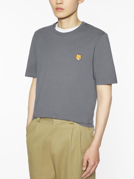 26FW 메종키츠네 폭스 헤드 레귤러 티셔츠 PM00107KJ7026 P180 CHARCOAL - MAISON KITSUNE
