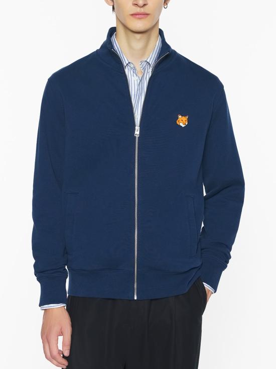 26FW 메종키츠네 폭스 헤드 지퍼 레귤러 스웨트셔츠 PM02134KM0340 0413 CLASSIC NAVY - MAISON KITSUNE