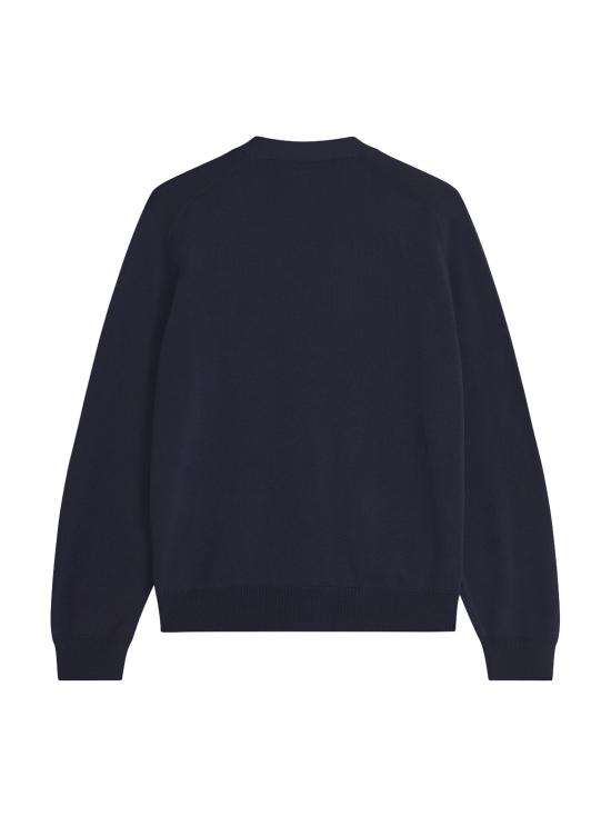 26FW 메종키츠네 폭스 헤드 메리노 레귤러 가디건 PM00501KT1181 0413 CLASSIC NAVY - MAISON KITSUNE