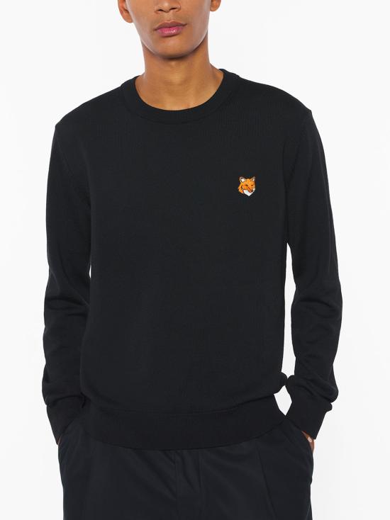 26FW 메종키츠네 폭스 헤드 메리노 레귤러 스웨터 PM00801KT1181 P199 BLACK - MAISON KITSUNE