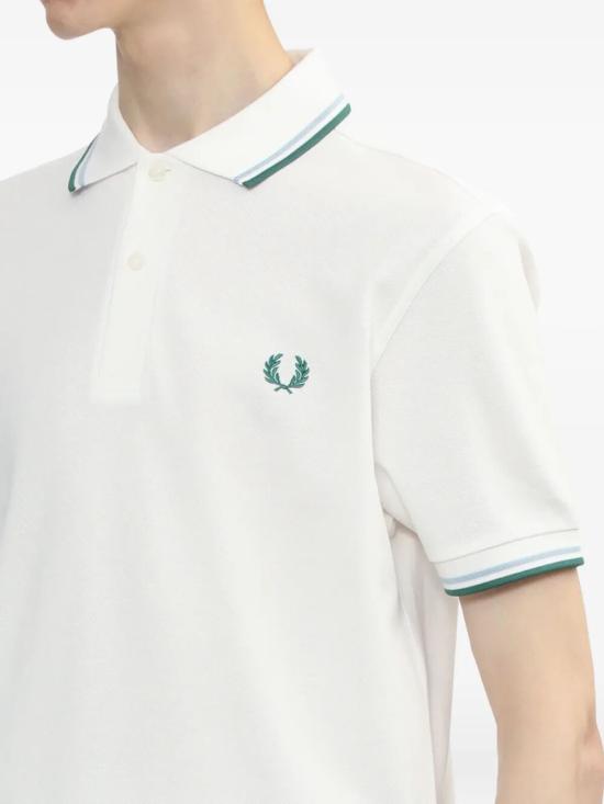 25FW 프레드페리 폴로 티셔츠 FP M3600P 55 Z52 SNOW WHITE TRACK BLUE SPRING GREEN - FRED PERRY