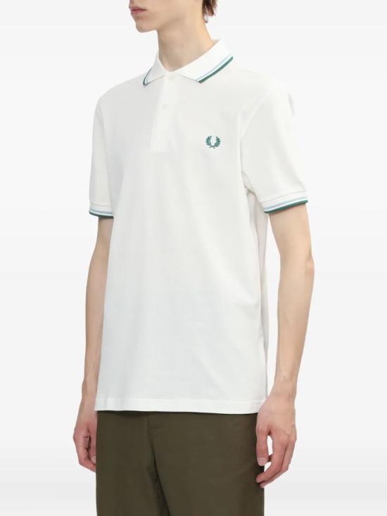 25FW 프레드페리 폴로 티셔츠 FP M3600P 55 Z52 SNOW WHITE TRACK BLUE SPRING GREEN - FRED PERRY