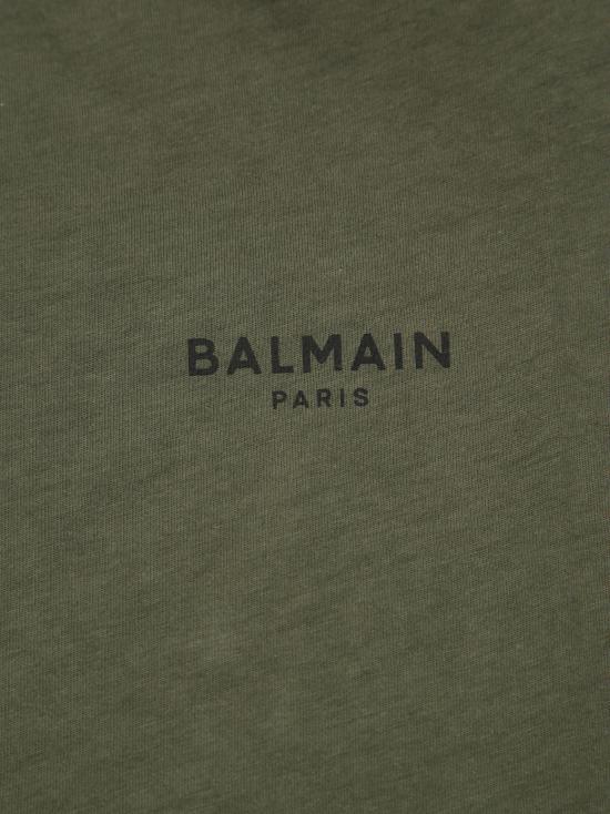 25FW [키즈] 발망 티셔츠 BX8P11 Z3186 762NE KAKI NERO VERDE - BALMAIN