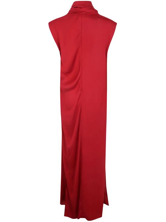 25FW 랑방 롱 원피스 RW DR0006 6176 H25 354 RED ANEMONE - LANVIN