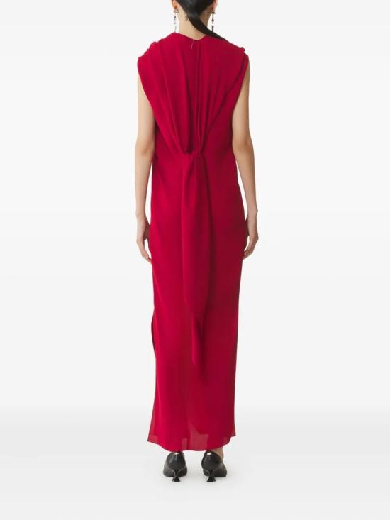 25FW 랑방 롱 원피스 RW DR0006 6176 H25 354 RED ANEMONE - LANVIN