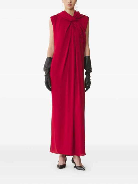 25FW 랑방 롱 원피스 RW DR0006 6176 H25 354 RED ANEMONE - LANVIN