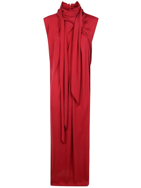 25FW 랑방 롱 원피스 RW DR0006 6176 H25 354 RED ANEMONE - LANVIN